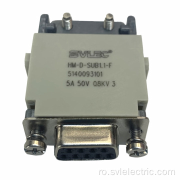 9Pins D-SUB conector compact pentru serviciu greu modular